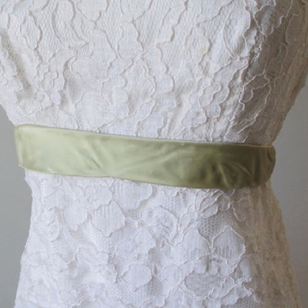 Vintage 60's White Lace Wedding Maxi Dress Gown S - Picture 5 of 8